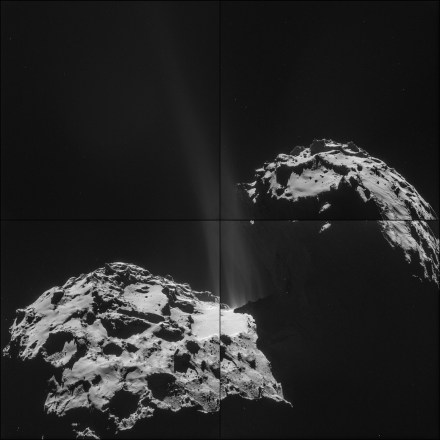 La cometa "Chury" fotografata il 26 settembre 2014 da una distanza di 26.3km. Fonte: ESA/Rosetta/NAVCAM